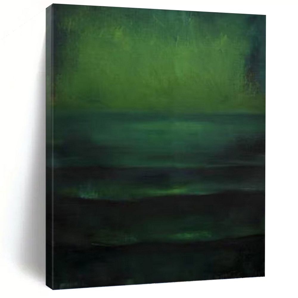 “Gradient Green Abstract Scene” - Minimalist Abstract Painting On Canvas PT1189