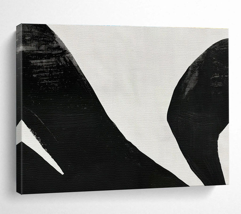 “Black and White Gestural Abstract” - Abstract Painting on Canvas, For Studio & Gallery Wall DKS586