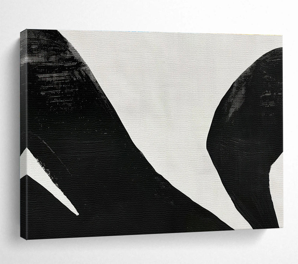 “Black and White Gestural Abstract” - Abstract Painting on Canvas, For Studio & Gallery Wall DKS586