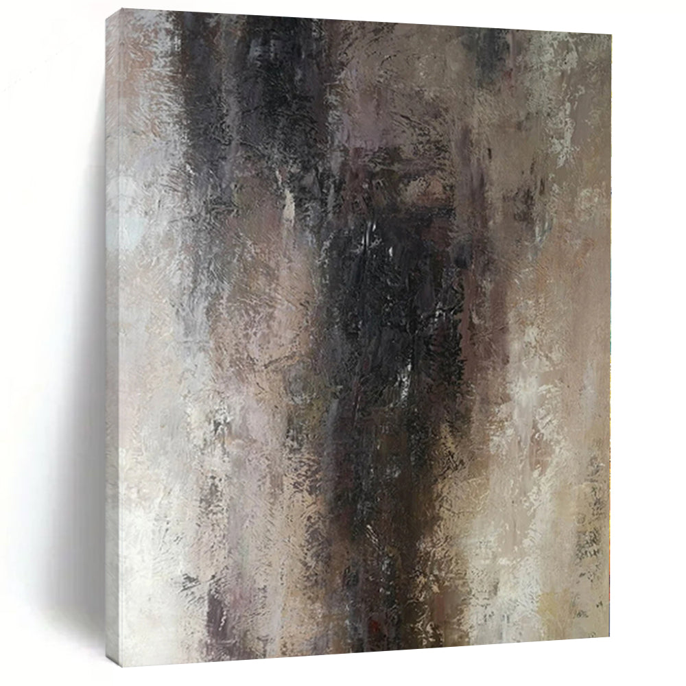 “Neutral - Toned Abstract Subtle Shapes” - Quiet Abstract Painting On Canvas PS0367