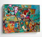 “Colorful Abstract Chaos” - Cubist - Inspired Painting On Canvas PT233