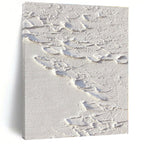 White with Textured Cracks "Cracked Serenity" Abstract Painting On Canvas PS1287