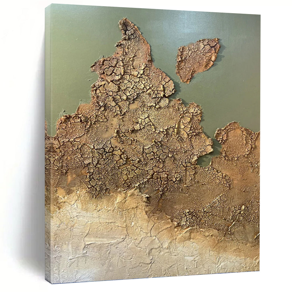 “Crackled Earth - Toned Abstract” - Abstract, Textured Painting On Canvas PT1509