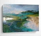 “Gold - Accented Landscape” - Abstract Landscape Painting On Canvas DKS505