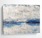 “Blue and White Textured Sea” - Impressionistic Oil Painting On Canvas DKS791