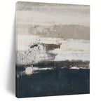 “Gray - White - Blue Textured Seaside” - Dreamy Abstract Painting On Canvas PS0131