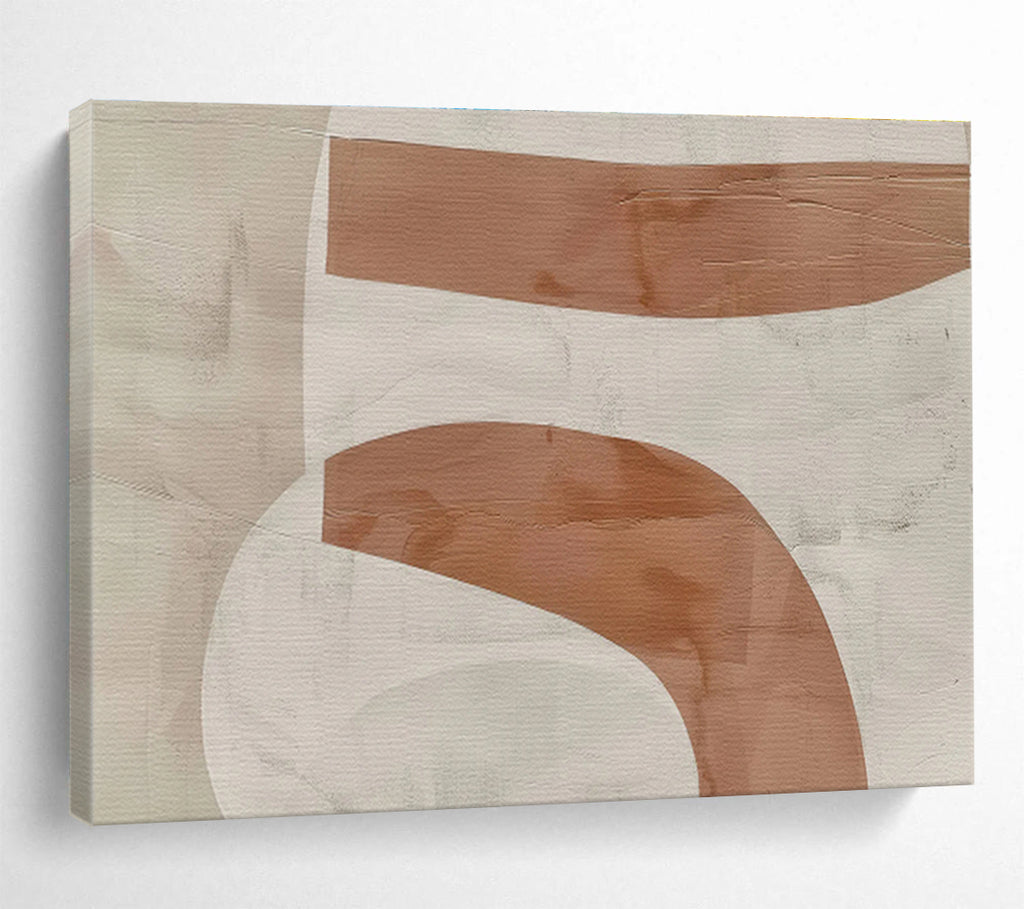 “Blush and Beige Abstract Curves” - Abstract Painting on Canvas, Ideal for Bedroom & Boudoir DKS588