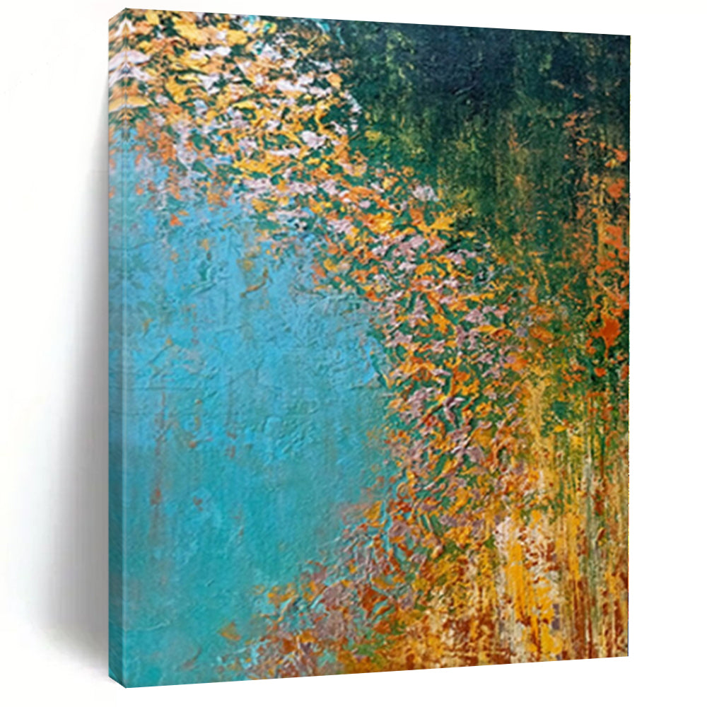 “Golden River Abstract” - Landscape Abstract Painting On Canvas PS0067