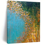 “Golden River Abstract” - Landscape Abstract Painting On Canvas PS0067