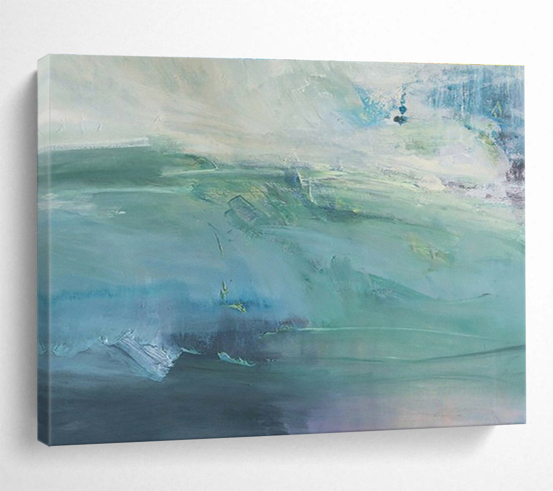 “Teal - Purple Waves” - Expressive Seascape Painting On Canvas DKS417