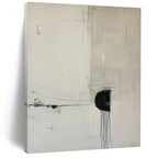 Black and White Minimalist, "Monochrome Drip" – Abstract Minimalist Painting On Canvas PS0934