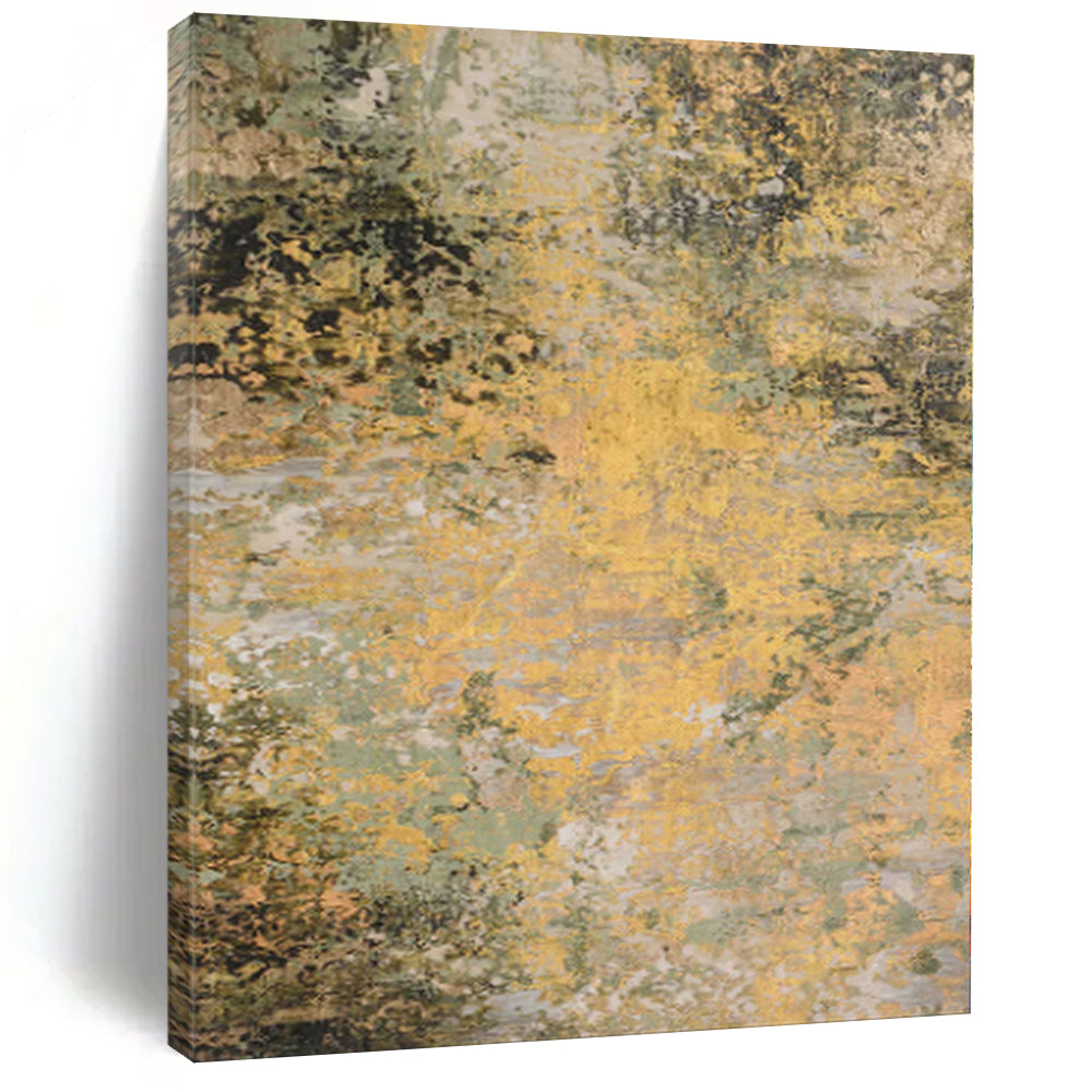 “Golden Hues Abstract” - Nature - Inspired Abstract Painting On Canvas PS0075