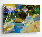 “Colorful Abstract Figure in Nature” - Textured Oil Painting on Canvas DKS923