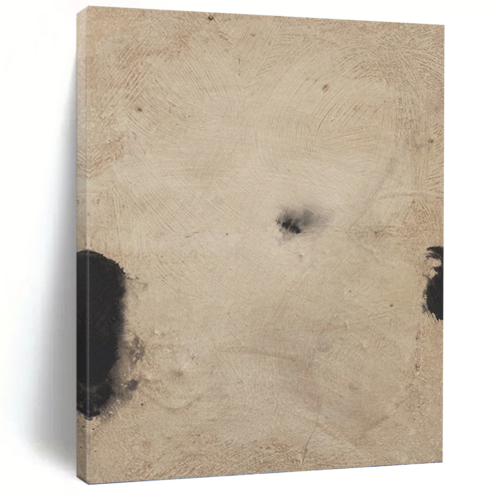 “Ethereal Beige Abstract with Black Accents” - Abstract - Inspired Minimalist Painting On Canvas PT1421