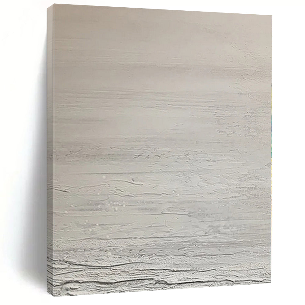 “Light Gray Textured Minimalist” - Subtle Abstract Painting On Canvas PS0124