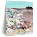 “Pastel Shoreline Abstraction” - Soft Hues & Textured Layers Painting On Canvas DS198