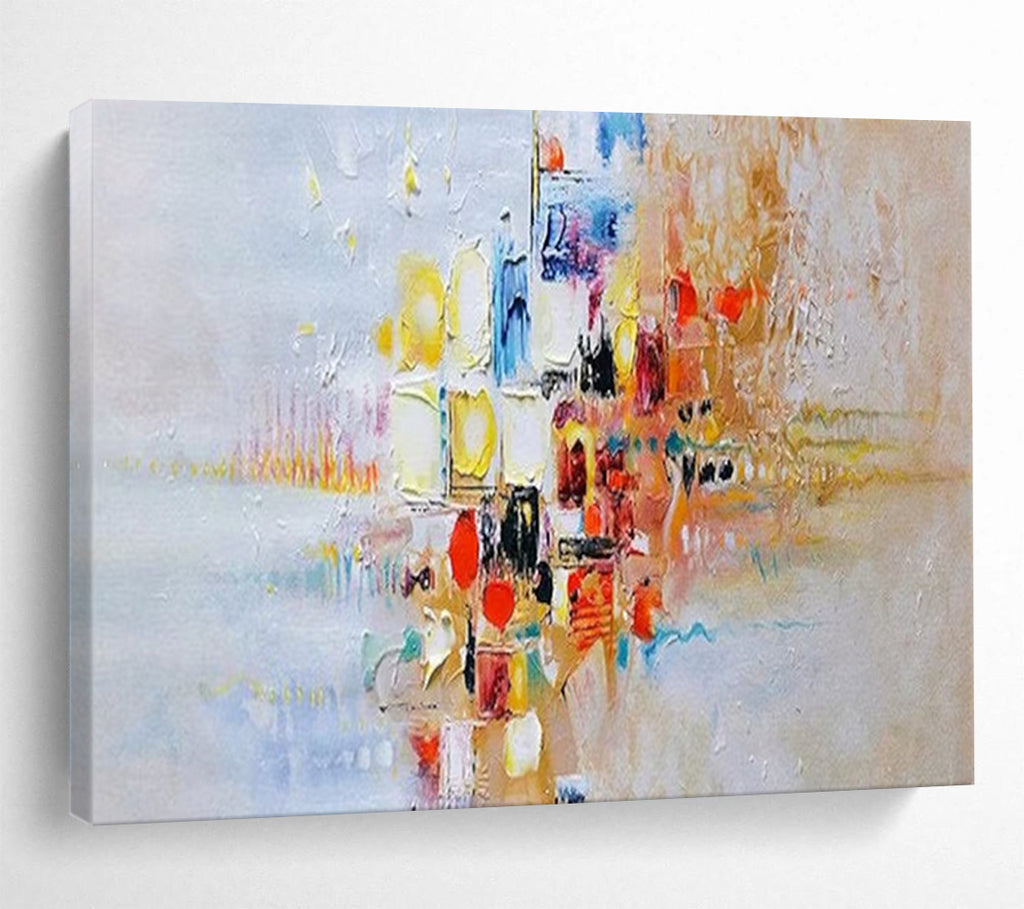 “Colorful Urban Abstract” - Vibrant Cityscape Painting On Canvas PT180