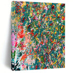 Teal and Orange Swirls - Fluid Acrylic Mix of Cool and Warm Tones Painting On Canvas PS1220