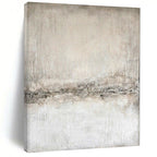 Light Gray Textured, "Misty Horizon" – Textured Abstract Painting On Canvas PS0966