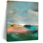 “Soft Blue - Colorful Abstract Landscape” - Abstract Landscape Painting On Canvas PT2011