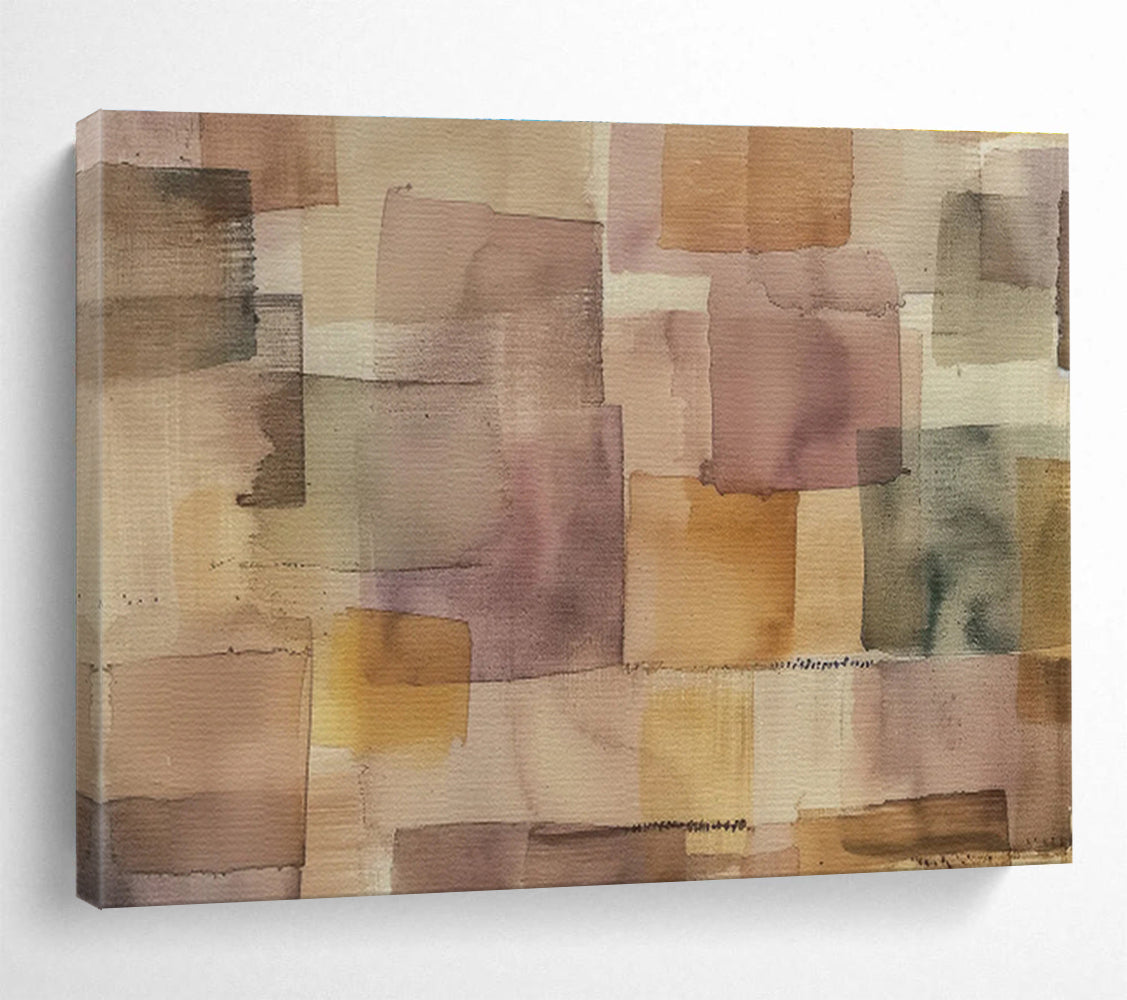 “Pastel Patchwork Abstract” - Watercolor Abstract Painting, Great for Bedroom & Reading Nook DKS592