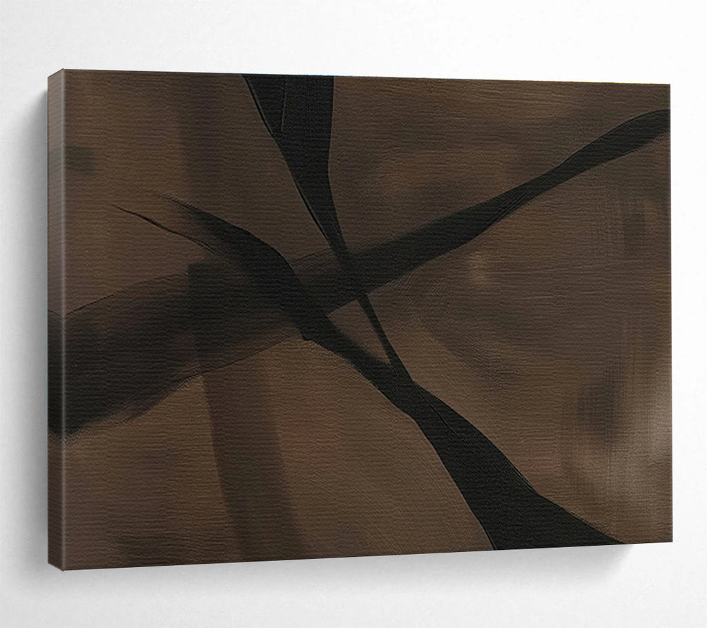 “Brown and Black Ethereal Abstract” - Abstract Painting on Canvas, Fits Study & Library DKS585
