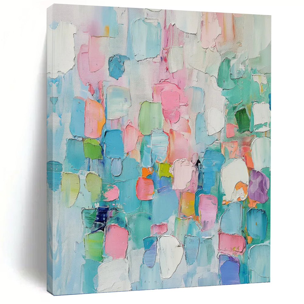 “Pastel Color Block Abstract” - Modernist Color Field Painting On Canvas PT0997