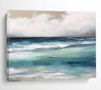 “Layered Ocean Blues” - Textured Seascape Painting On Canvas PT051