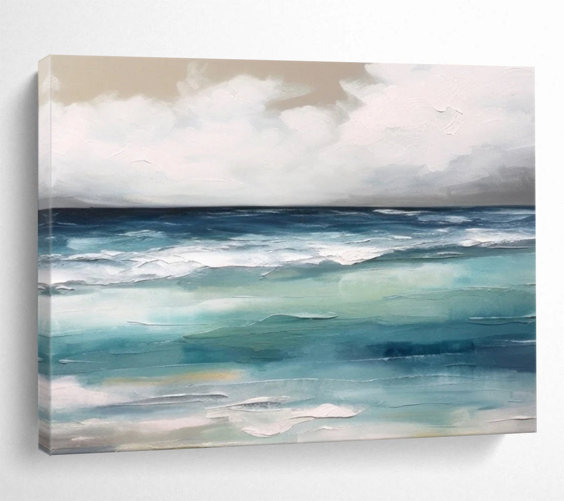 “Layered Ocean Blues” - Textured Seascape Painting On Canvas PT051