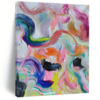 “Rainbow Swirl Abstraction” - Multicolor Abstract Painting On Canvas PS0479