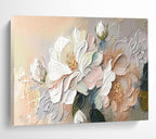 “Soft - Toned Blossom Beauty” - Pastel Floral, Gentle Impasto Flower Painting On Canvas DKS713