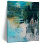 “Teal Chaos Expression” - Action - Inspired Abstract Painting On Canvas PS0196