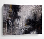 “Abstract Cityscape in Gray” - Abstract, Urban - Styled Painting On Canvas DKS009