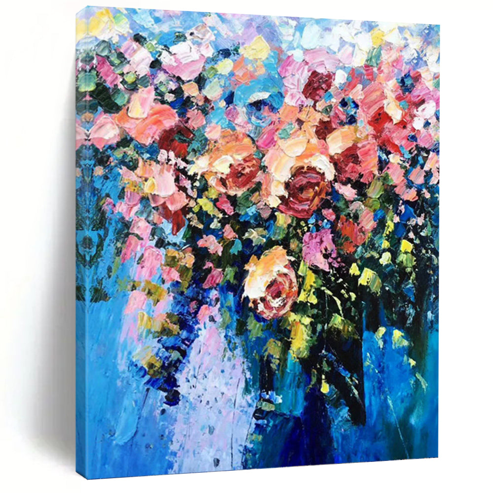 “Colorful Flower Bouquet” - Impressionist Floral Painting On Canvas PT1349