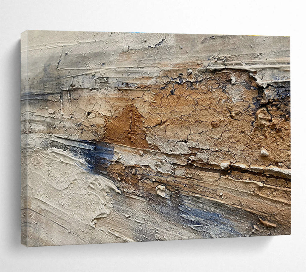 Crackled Texture Abstract Painting On Canvas DKS084