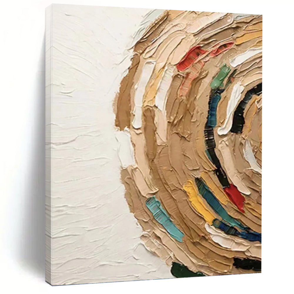 “Colorful Textured Swirl” - Impasto Abstract Painting On Canvas PT1118