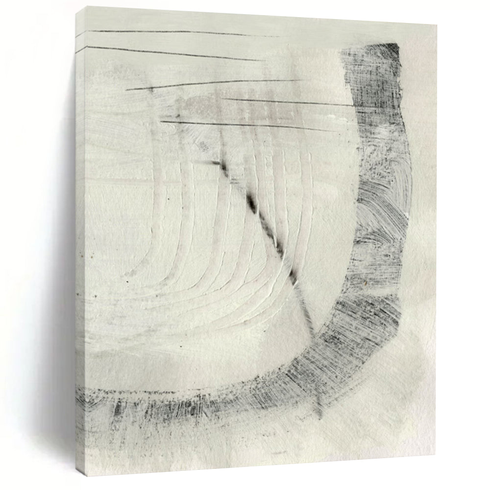 “Gray Scale Imprinted Shapes” - Light & Dark Gray with Intricate Patterns Painting On Canvas DS214