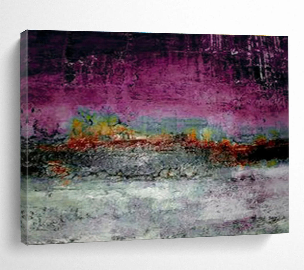 “Purple - hued Textured Abstract” - Mood - setting Abstract Painting On Canvas DKS391
