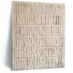 “White Textured Rhythm” - Minimalist Abstract Painting On Canvas PT2359