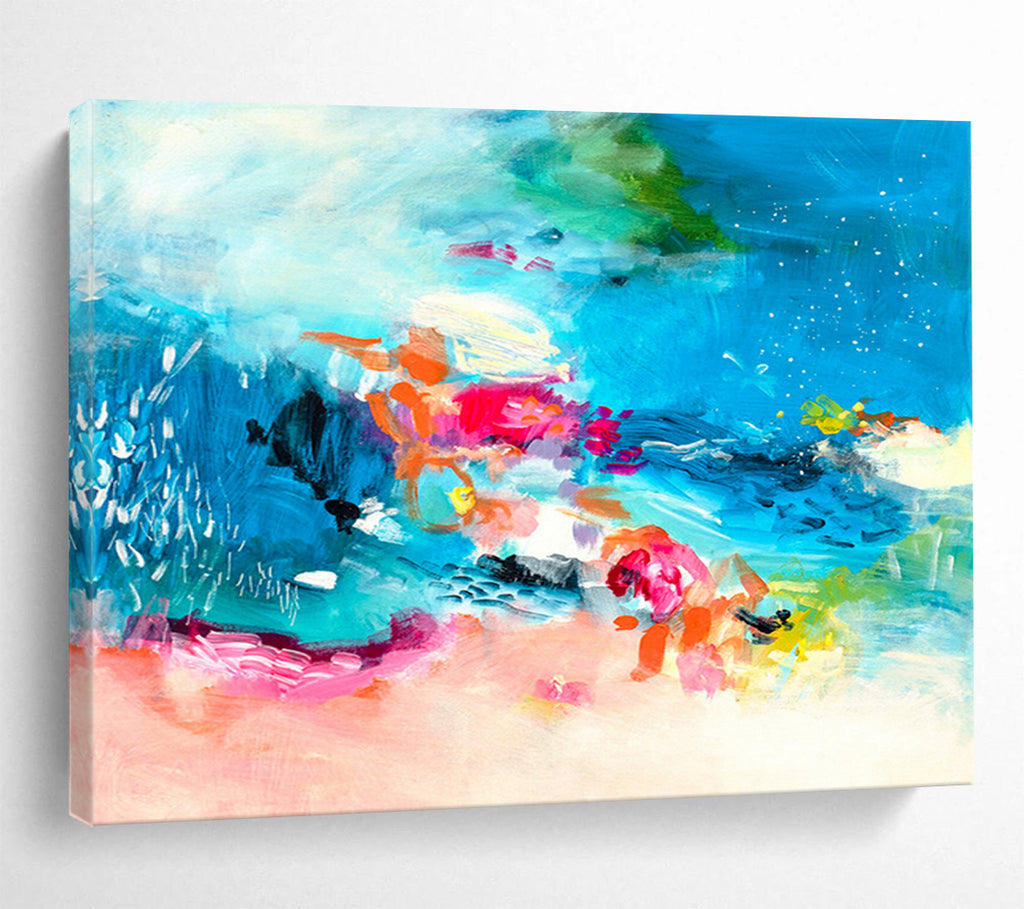 Colorful Ocean - Inspired Abstract Painting On Canvas DKS031
