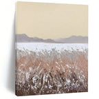 Beige, Brown, Gray Textured Landscape “Desert Calm” - Painting On Canvas PS0806