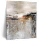 Beige, Gray and Brown with Subtle Textures "Desert Dawn" Abstract Landscape Painting On Canvas PS1128