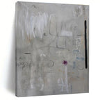 Light Gray, White, Purple with Faint Marks "Whispered Secrets" Abstract Painting On Canvas PS1417