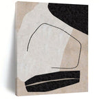 Black, White and Beige with Fragmented Lines "Broken Unity" Abstract Painting On Canvas PS1142