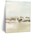 “Soft Green - Gray Watercolor Landscape” - Watercolor Abstract Painting On Canvas PT1963