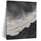 “Black and White Textured Abstraction” - Minimalist Abstract Painting On Canvas DS339