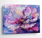 “Vibrant Peony Burst” - Colorful Pink & Purple Floral, Textured Flower Oil Painting On Canvas DKS681