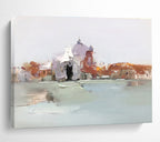 “Impressionistic Venetian Scene” - Impressionistic Cityscape Painting, Ideal for European - Inspired Home & Art Gallery DKS631