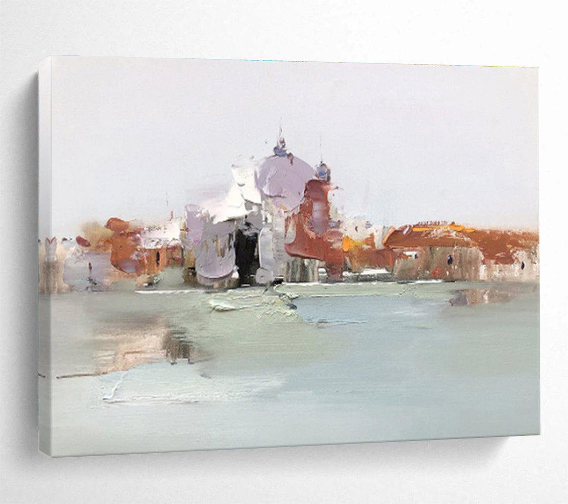 “Impressionistic Venetian Scene” - Impressionistic Cityscape Painting, Ideal for European - Inspired Home & Art Gallery DKS631