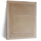 “Beige Textured Squares” - Minimalist Abstract Painting On Canvas DS360